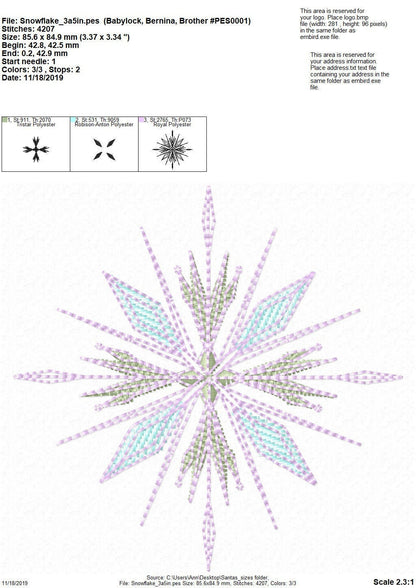 Frozen Light Stitch Snowflake Set of 2