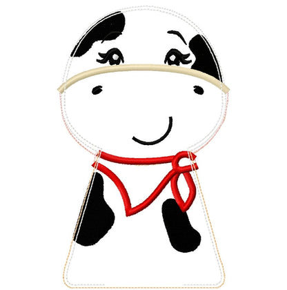 Pretty Doll Cow Set of 2 ITH