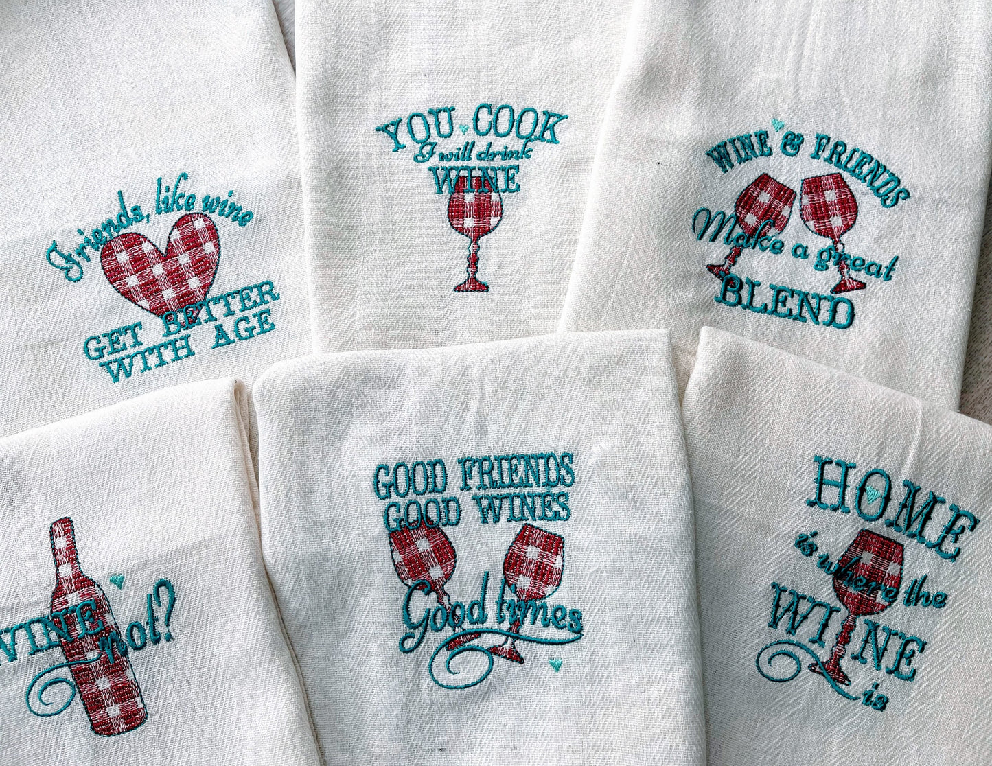 Wine Friends Dish Towel Set