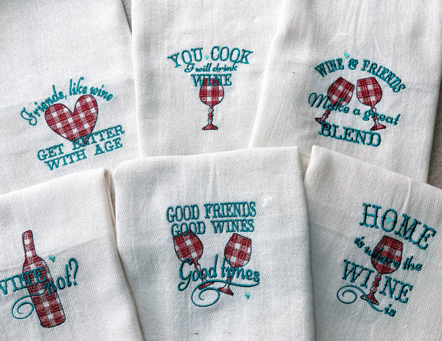 Wine Friends Dish Towel Set