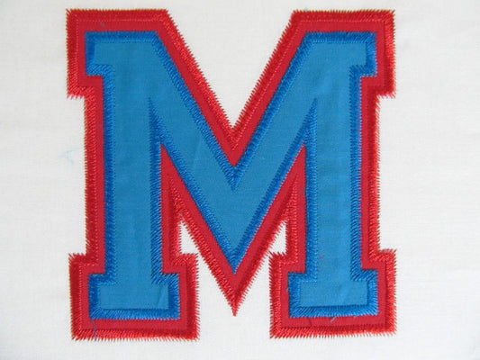 Zig Zag Outline Double Applique Athletic Font