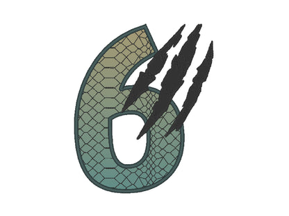 T-rex indominus dinosaur Birthday Number 6 SIX kids boy outfit Applique