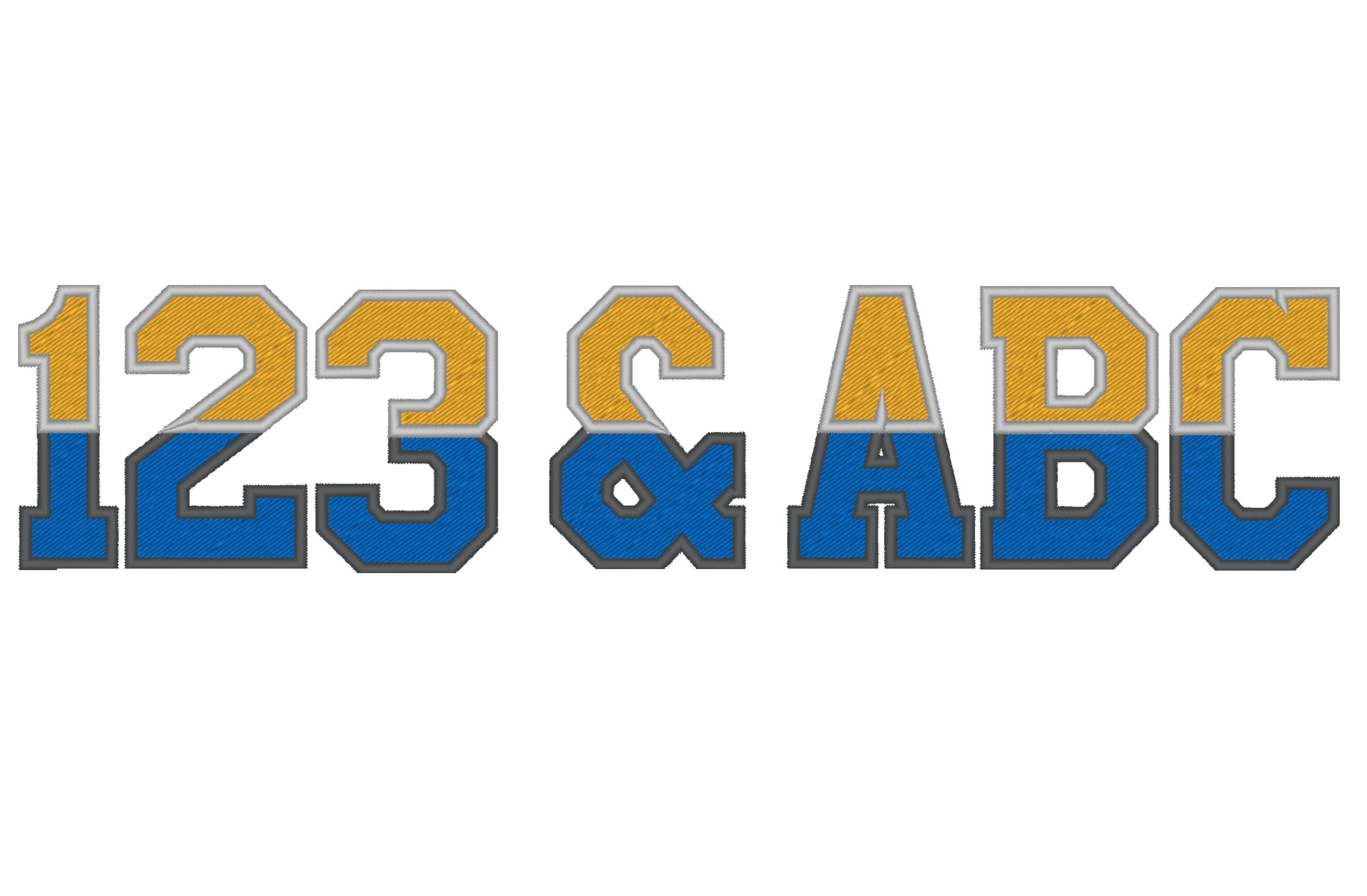 2 colors ATHLETIC block FONT split divided Collegiate varsity Split ...