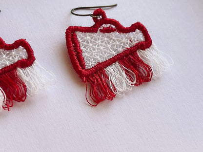 Cheer Fringed earrings Sport charm football pendant FSL freestanding