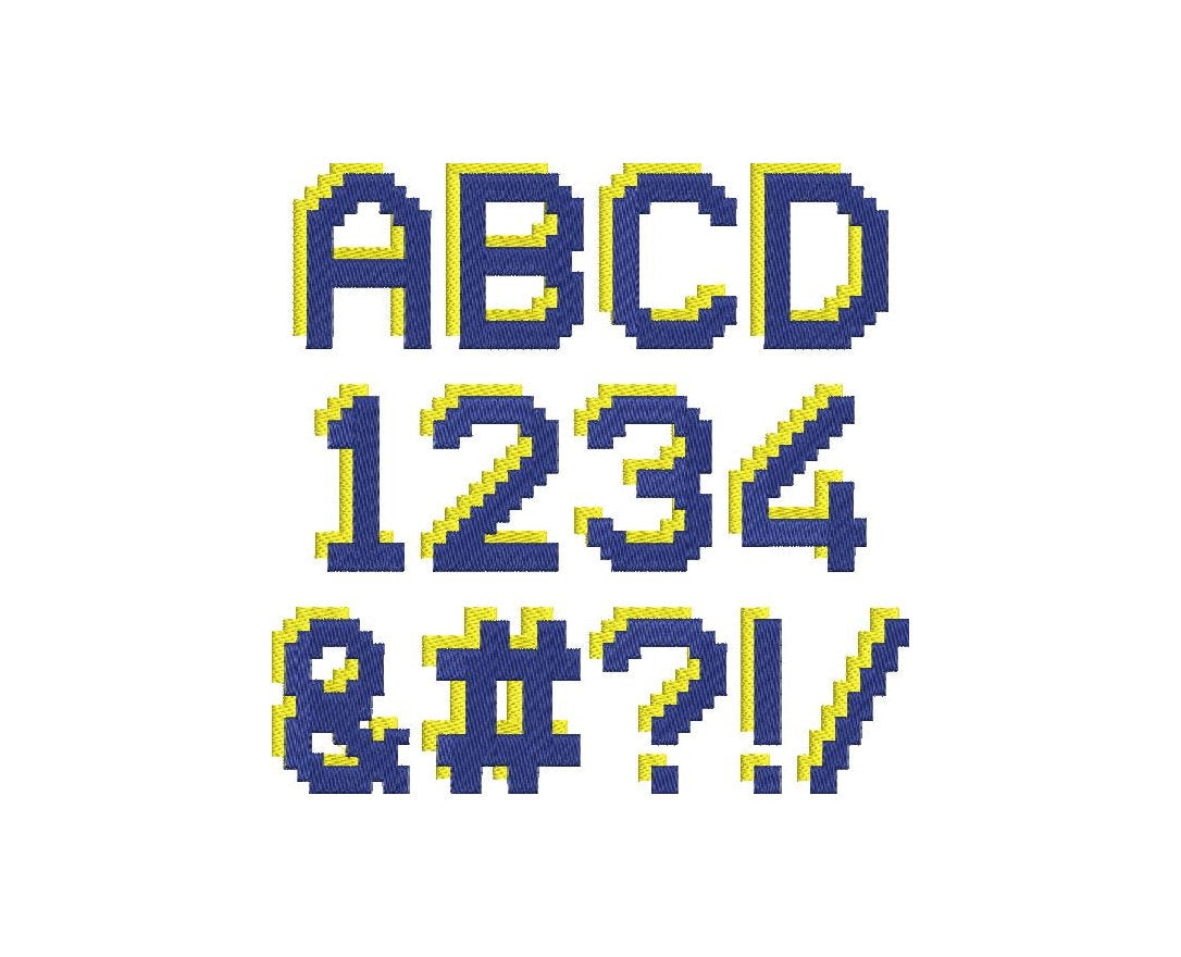 Miner Bricks Pixel Shadow Font