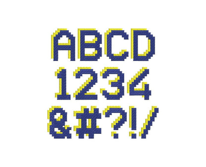 Miner Bricks Pixel Shadow Font