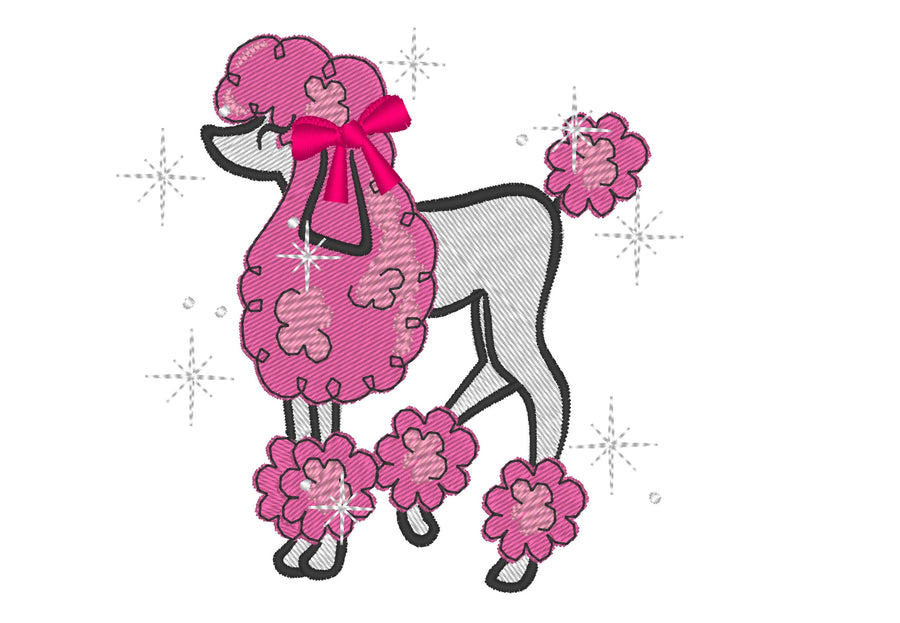 Girly Pink Poodle with Bow