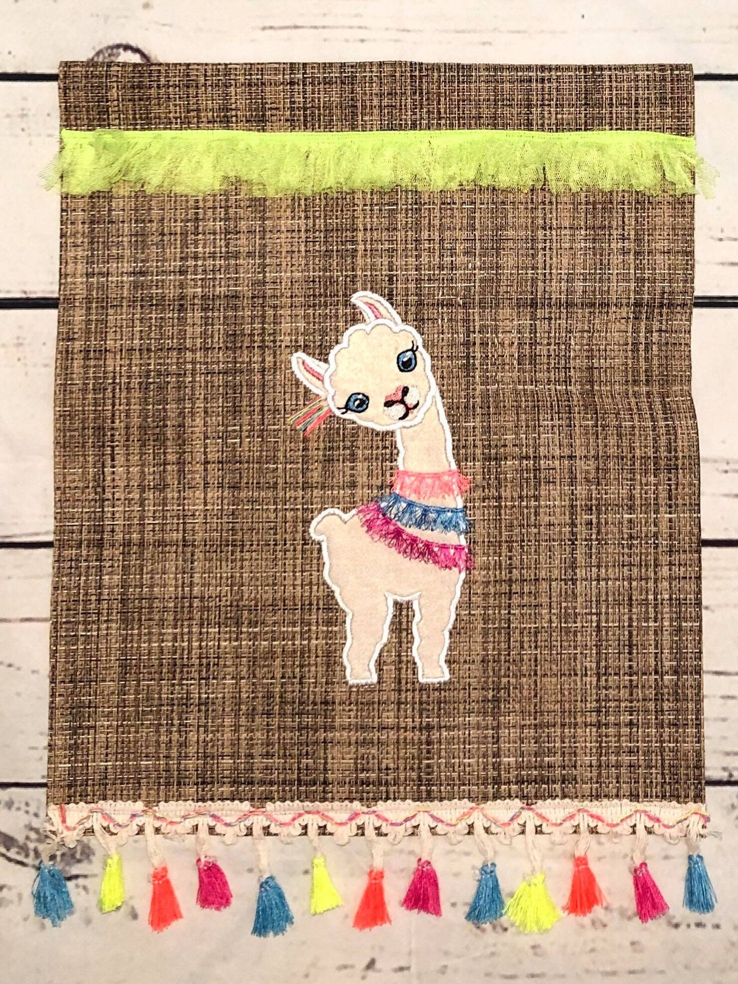 Llama Alpaca Applique Fringed Tassels