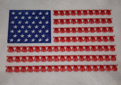 Fringed Patriotic Flag Stars And Stripes