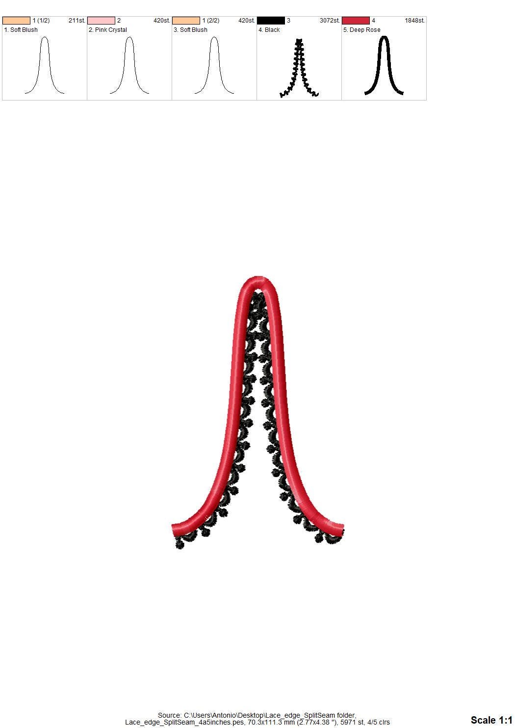 Elegant Lace Edge Split Side Seam