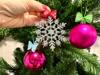 Gingham Bow Christmas Ornament Hanger