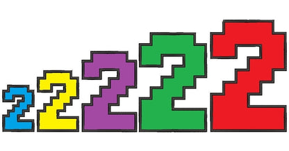 Gamer Pixel Block Font Applique
