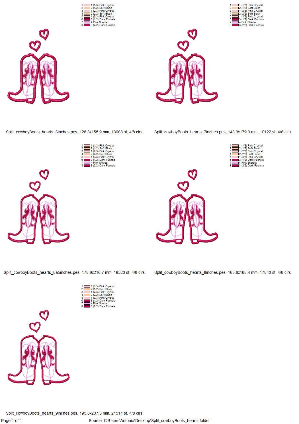 Valentine Heart Cowgirl Cowboy Boots