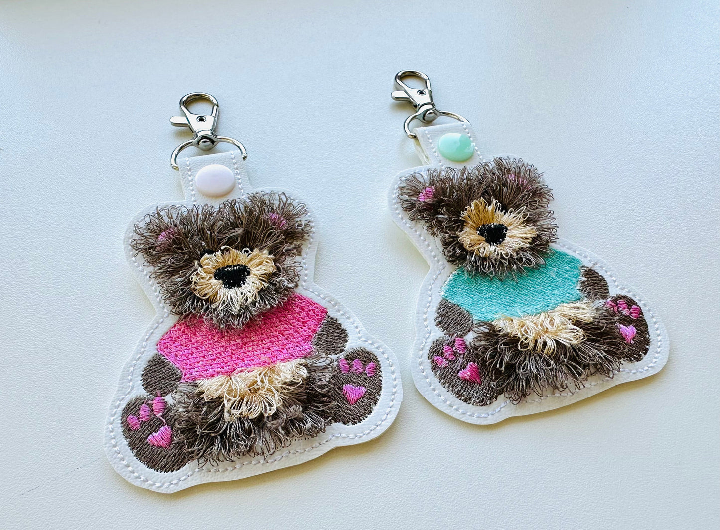 Fringed Teddy Bear Baby Keychain
