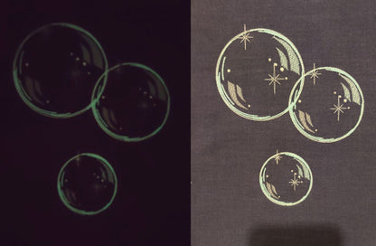 Glowing Water Bubbles and Single Bubble