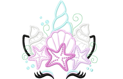 Mermaid Unicorn with Starfish and Shell
