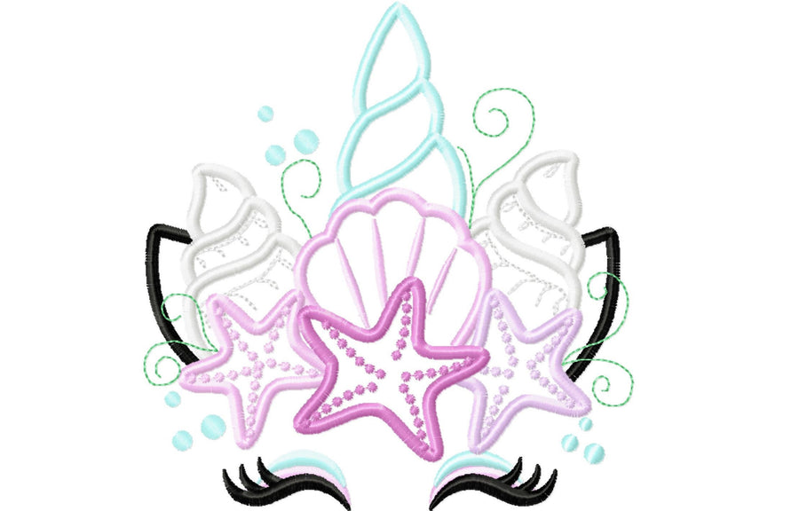 Mermaid Unicorn with Starfish and Shell
