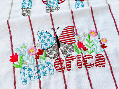 4th of July America Floral Word