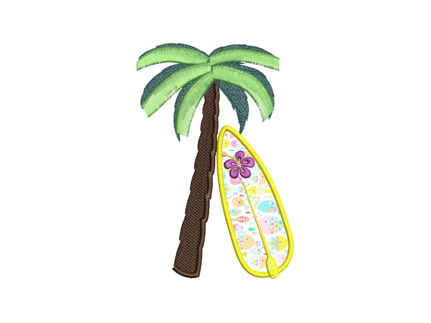 Summer Beach Palm And Surfing Board