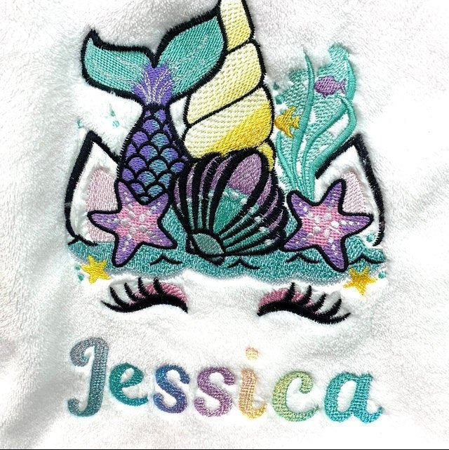 Mermaid Sea Unicorn Face with Shell