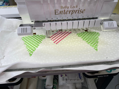 Baby Gingham Patterned Christmas Tree 3 in a row