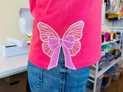 Butterfly Wings Side Bow Applique