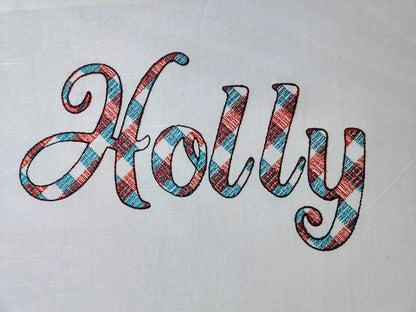 Buffalo Plaid Patterned Font Holly