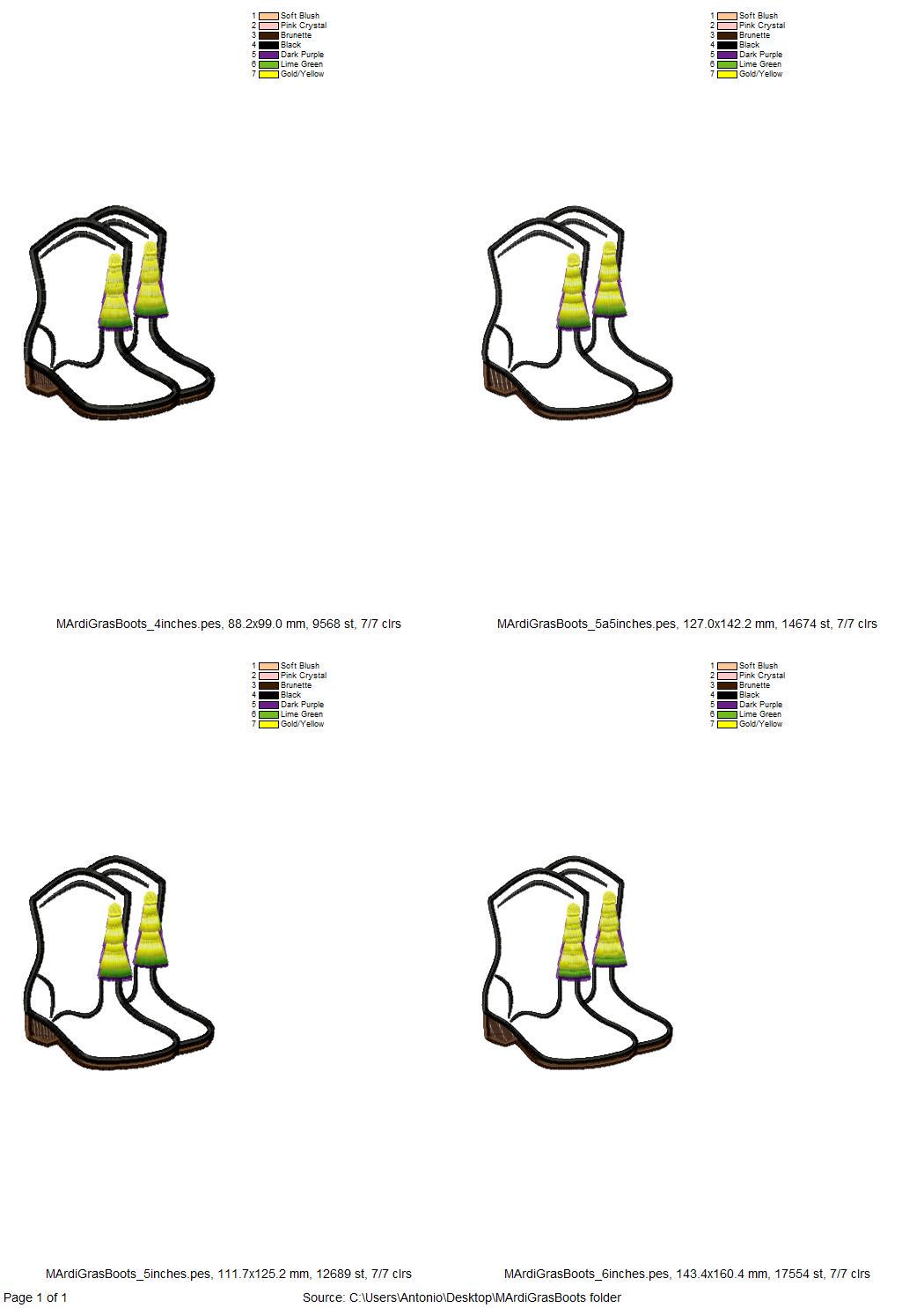 Fringed Mardi Gras Boots Festival Carnival