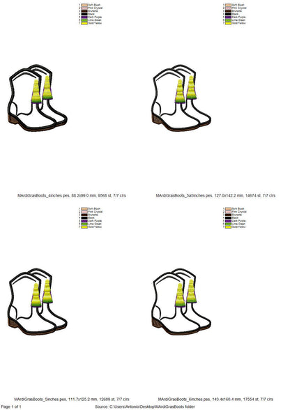 Fringed Mardi Gras Boots Festival Carnival