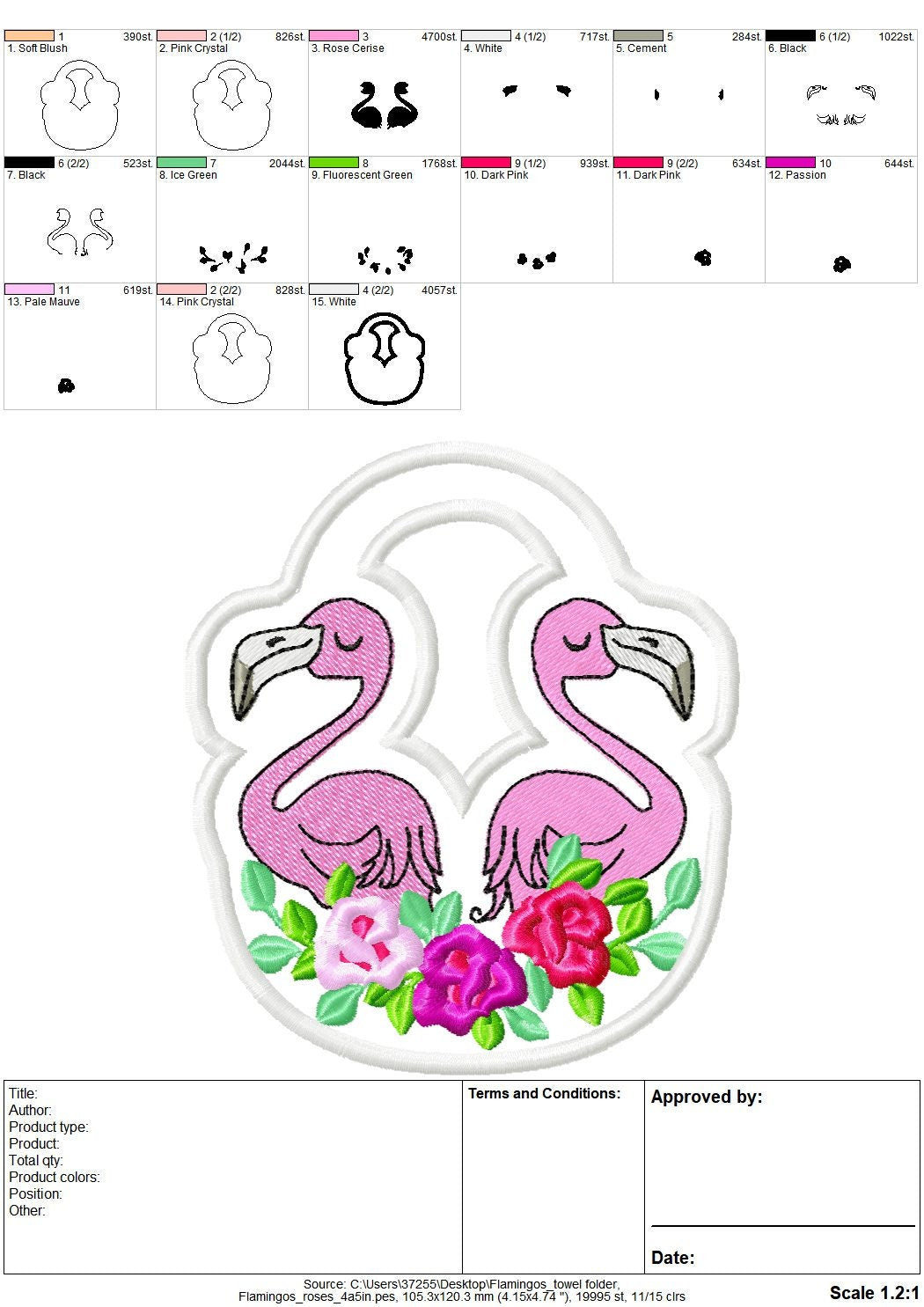 Floral Rose Flamingo Towel Topper