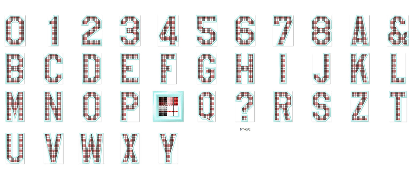 Buffalo Plaid Patterned Sport Font Applique