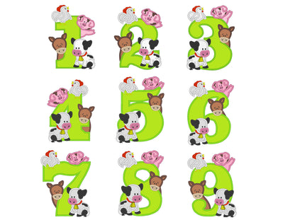 Farm Animals Birthday Numbers