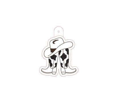 Cowboy Boots and Hat Keychain