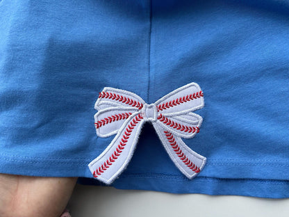 Baseball Stitch Side Bow Applique