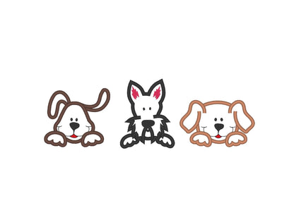 Cute Peeking Puppy Set of 3