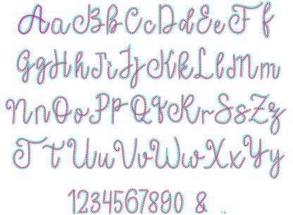 Double Light Chain Stitch Font