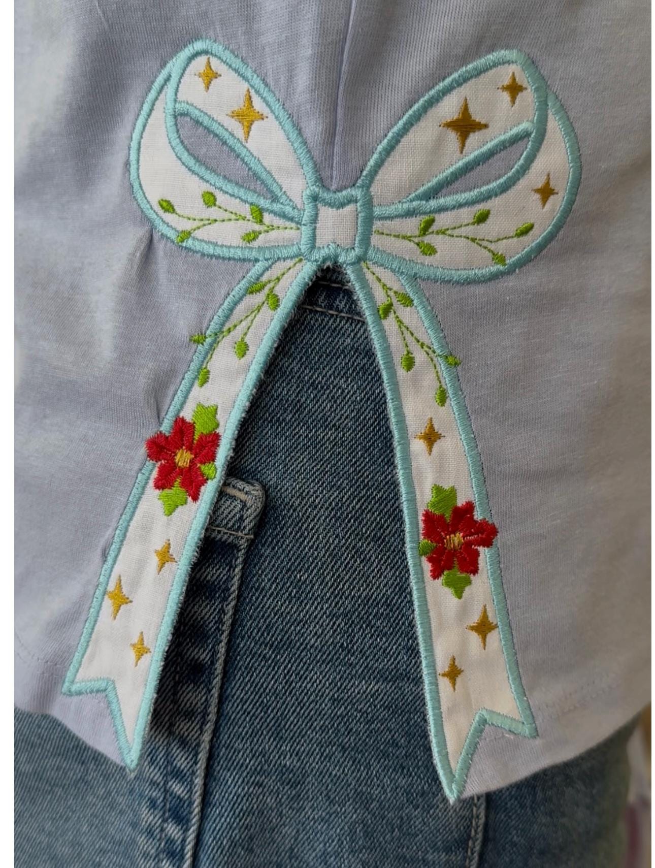 Christmas Festive Bow Applique