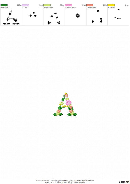 Mini Roses Floral Font