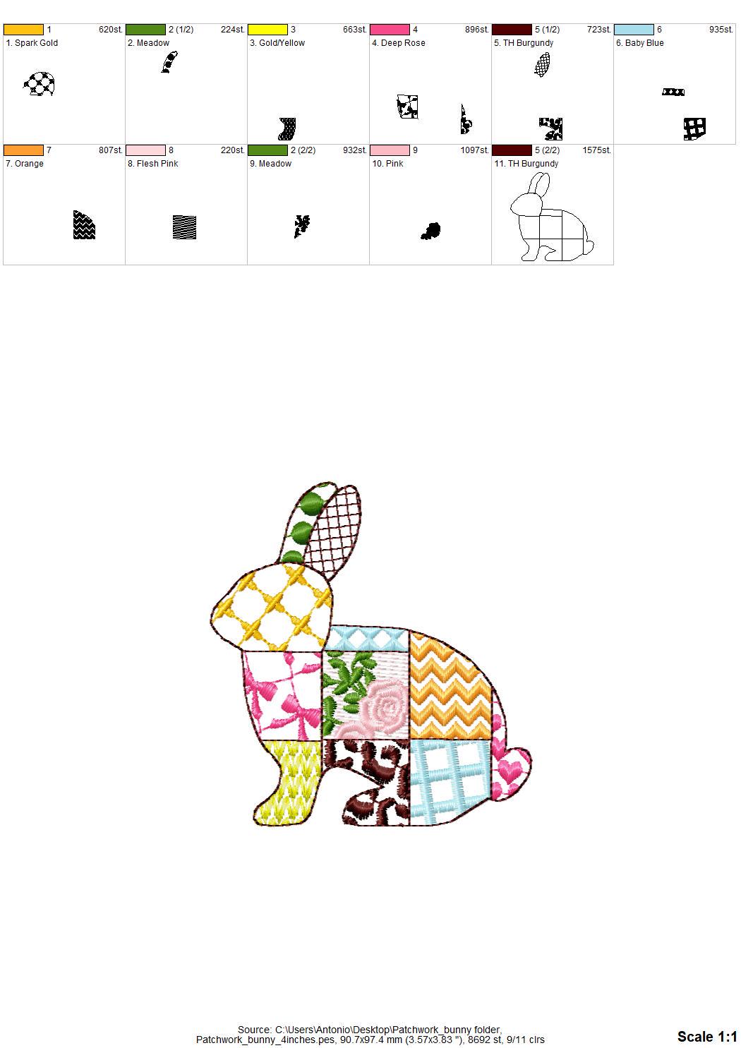 Patchwork Patterned Bunny