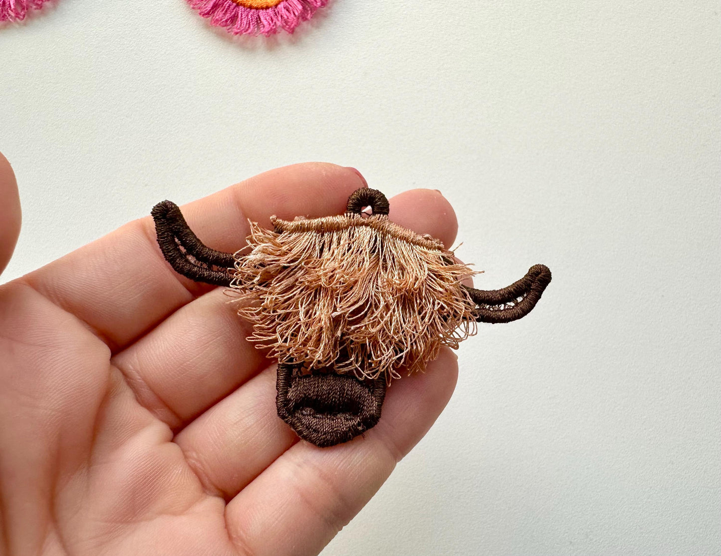 Fringed Highland Cow Earrings Charm