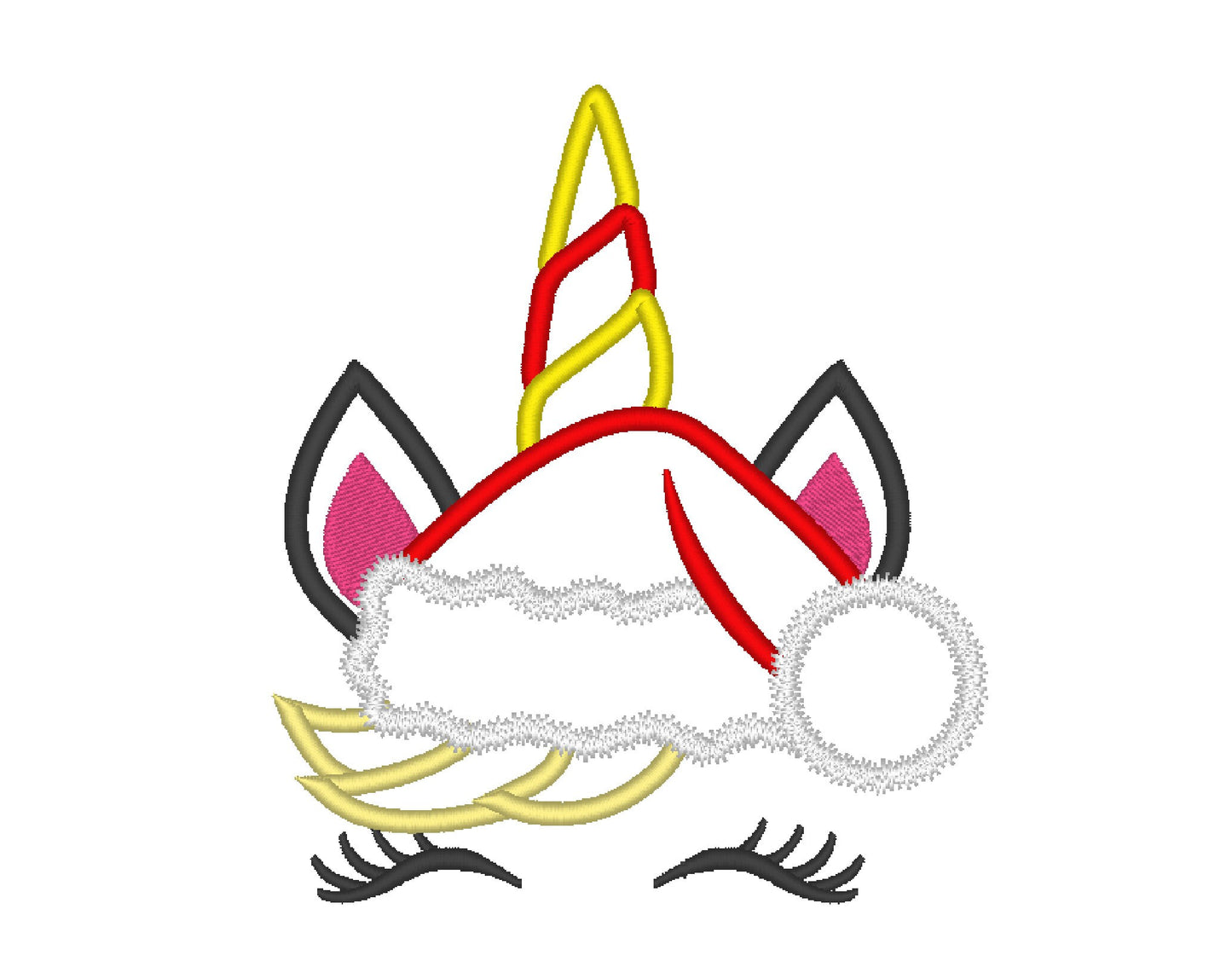 Christmas Unicorn with Santa Hat