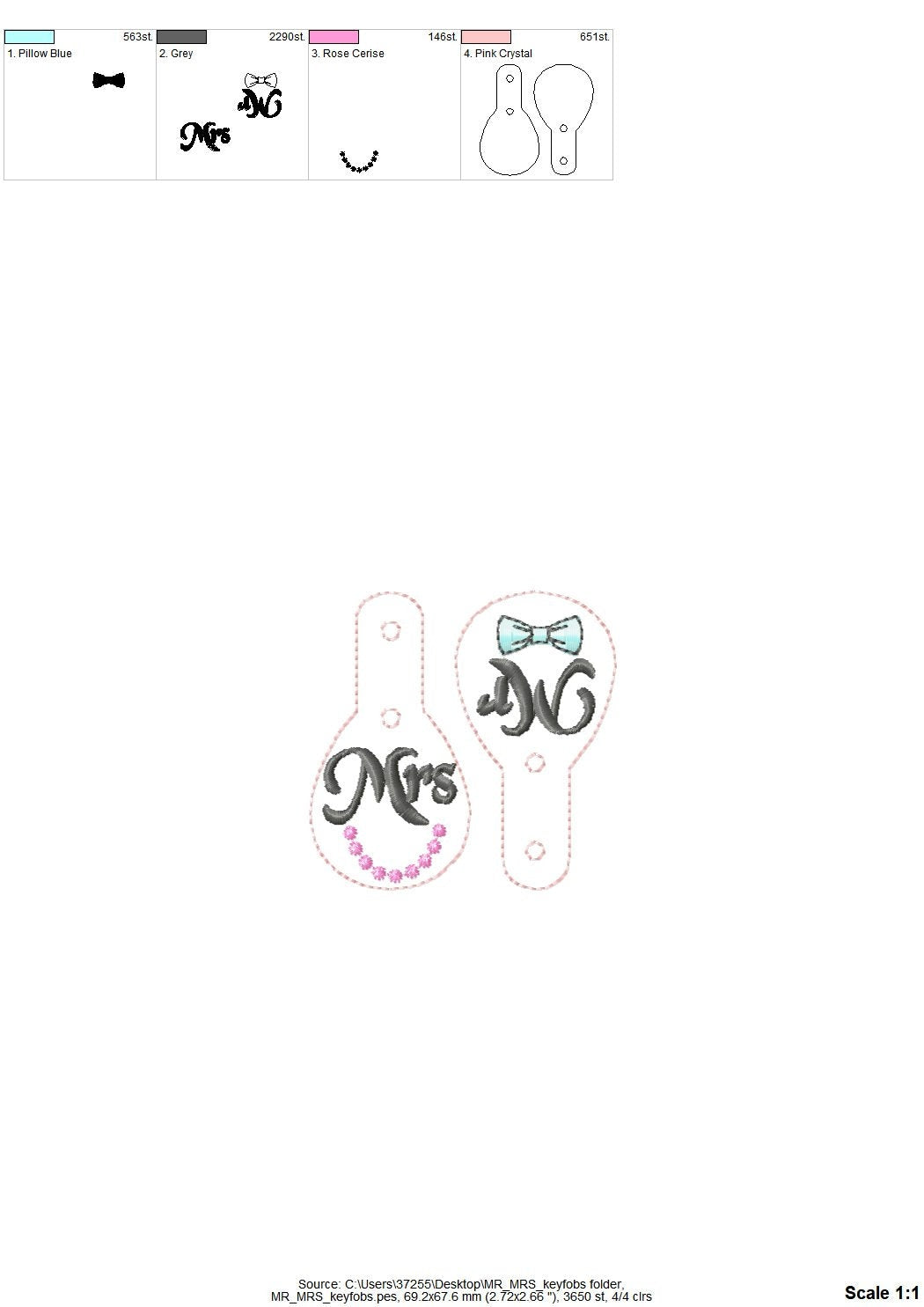 Mr And Mrs Wedding Keychain