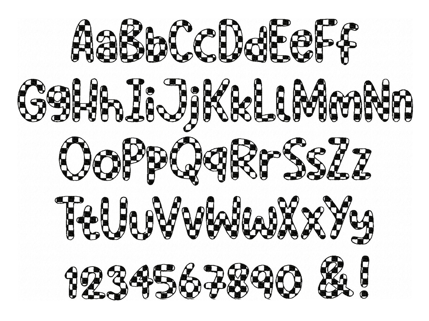 Checkered Patterned Font