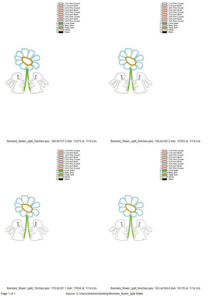 Little Easter Bunnies with Flower