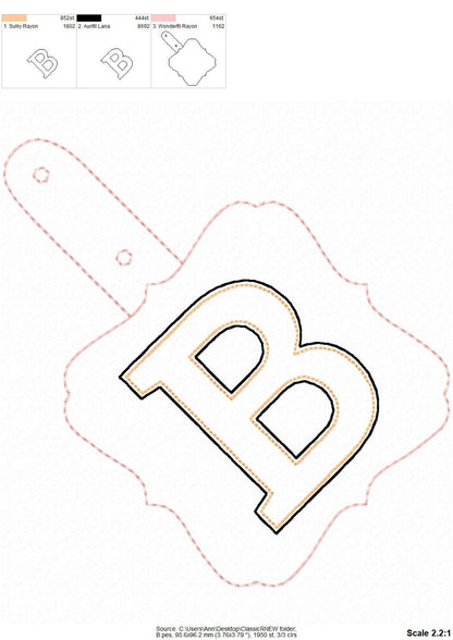 Puffy Puff Foam Square Classic Keychain Monogram ITH