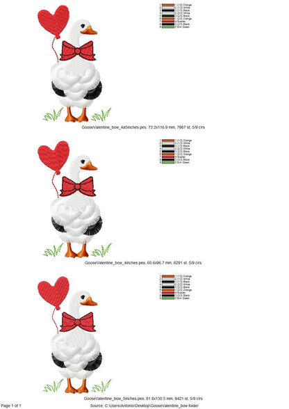 Valentine Goose with Heart Balloon