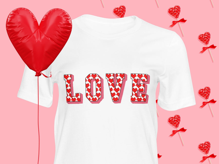 Heart Patterned Shadow Block Font