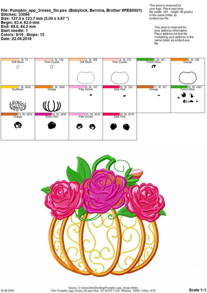 Fall Pumpkin with Shabby Chick Rose Crown