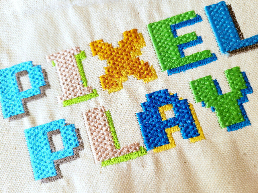 Pixel Miner Bricks Block Type Shadow Font