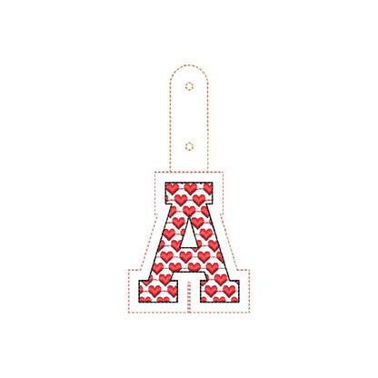 Heart Patterned Monogram Keychain